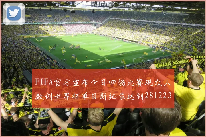 FIFA官方宣布今日四场比赛观众人数创世界杯单日新纪录达到281223人